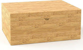 Hubi Sell Bamboo Wooden Box with Hinged Lid - Natural Keepsake Wood Box for Storage with Magnetic Lid - 10x8x4 inches