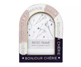 "Bonjour Cherie" Arched Photo Frame, (4" x 6")