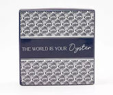 Grecian Getaway "Oyster" Navy & White Diamond Print Ceramic Tabletop Plaque