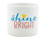 3.15" White "Shine Bright" Ceramic Planter