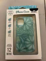 iPhone 12 Mini Phone Case, Impact Case Green Flowers