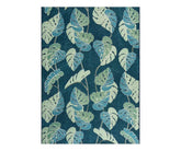 Wiltshire Blue & Green Monstera Outdoor Area Rug, (6' x 9')
