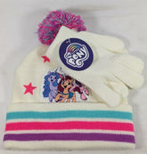 My Little Pony Kids Knit Hat & Gloves Set White/Pink Hasbro