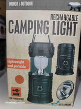 LED Camping Lamp Solar Power Flashlight Rechargeable Camping Light Indoor/outdoor - Like New
