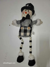 Sitting Snowman with Beaded legs - Very Good