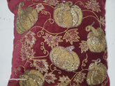 Autumn Comfort Decorative Burgundy Pillow 16 in x 16 in