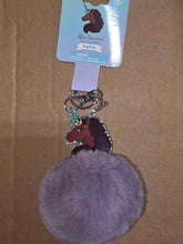 HER Afro Unicorn Powder Purple Puff Ball Key Ring