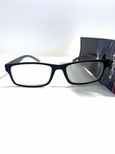 Foster Grant Simply Specs Tyler rubberized material black grey reading glasses +3.25
