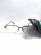 Foster Grant Simply Specs reading glasses Hal semi-rimless brown metal +1.75