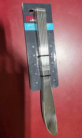 Home Basics Eternity Sturdy Mirror Finish 4 Piece Stainless Steel Dinner Knife