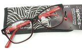 Simply Specs Black / Red Reading Glasses w Case KINSEY RED