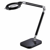 PureOptics Summit Zoom Ultra Reach Magnifier LED Desk Light, 2 Prong, 29", Black - Like New