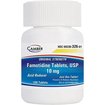 Camber Consumer Care Famotidine 10 mg Tablets  Acid Relief Tablets  100 Count