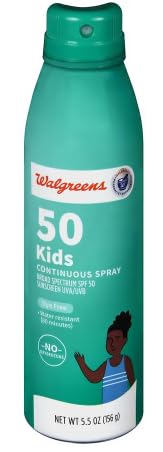Walgreens SPF 50 Kids Continuous Spray Sunscreen 5.5oz (156g) Twin Pack