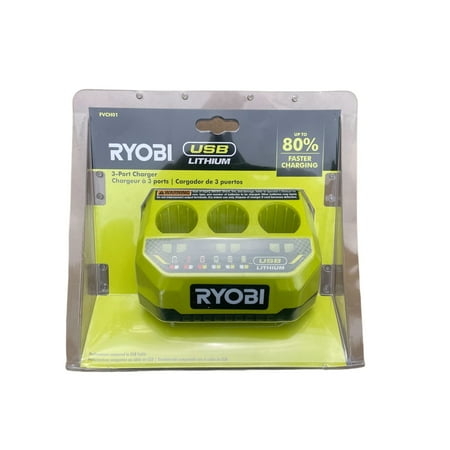 RYOBI (FVCH01) USB Lithium Battery 3-Port Charger - TOOL ONLY