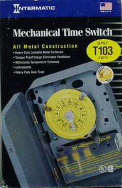 Intermatic Mechanical Time Switch 125V DPST T103 Timer