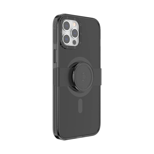 PopSockets Black iPhone 12 Case and iPhone 12 Pro Case with Phone Grip and Slide Compatible with MagSafe