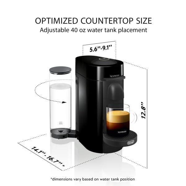 De'Longhi Nespresso Vertuo Plus Coffee and Espresso Machine by De'Longhi,8 oz, Ink Black - Like New