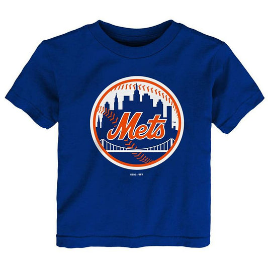 Little Girls and Boys Royal New York Mets Primary Team Logo T-shirt