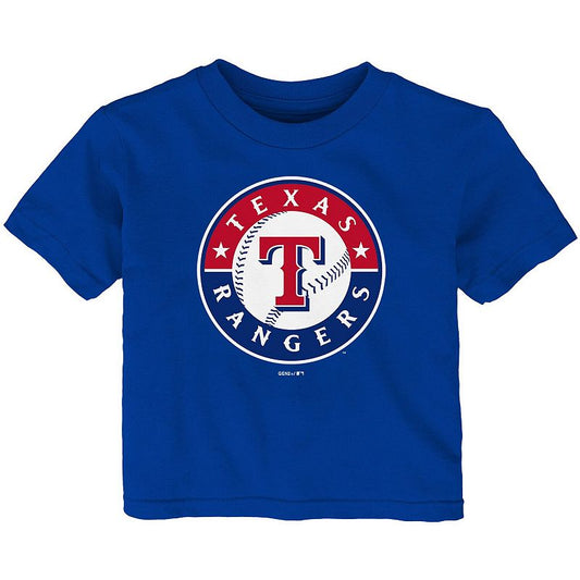 Boys and Girls Infant Royal Texas Rangers Primary Team Logo T-shirt
