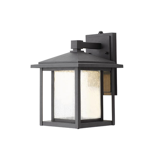 Home Decorators Collection Black Outdoor Seeded Glass Dusk to Dawn Wall Lantern - Like New