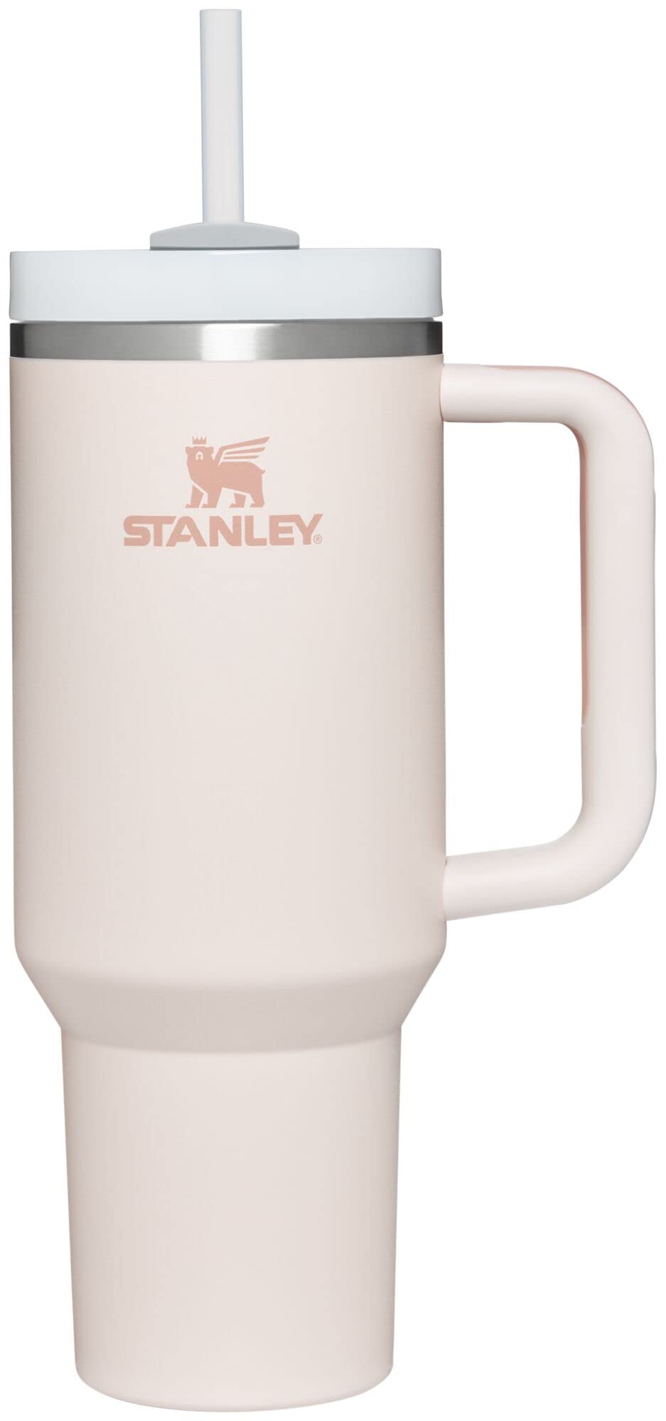 Stanley Quencher H2.0 FlowState Stainless Steel Vacuum Insulated Tumbler with Lid and Straw for Water, Iced Tea or Coffee, Smoothie and More, Rose Quartz, 40 OZ / 1.18 L - Like New