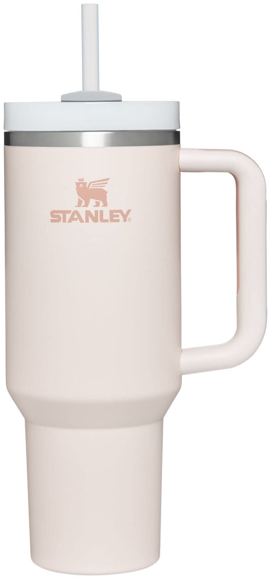 Stanley Quencher H2.0 FlowState Stainless Steel Vacuum Insulated Tumbler with Lid and Straw for Water, Iced Tea or Coffee, Smoothie and More, Rose Quartz, 40 OZ / 1.18 L - Like New