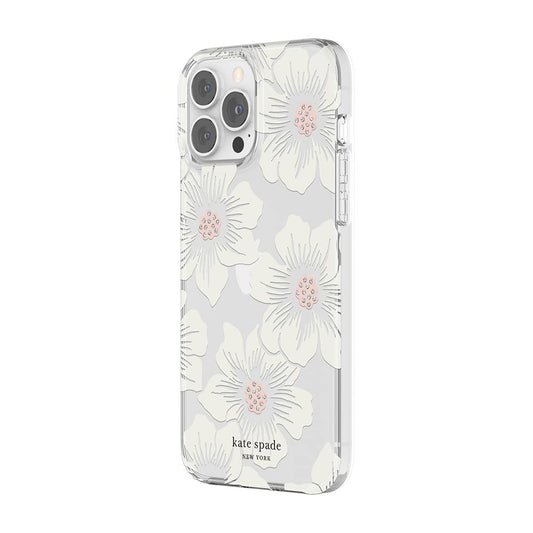 kate spade new york Protective Hardshell Case for iPhone 13 Pro Max - Hollyhock Floral Clear
