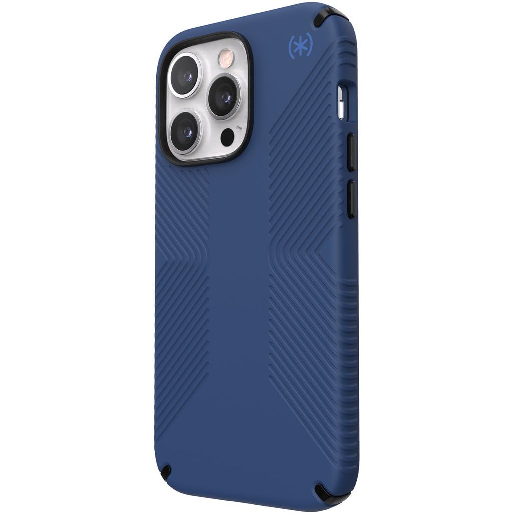 Speck Presidio2 Grip Case for Apple iPhone 13 Pro Polycarbonate, Shock-Absorbent, Coastal Blue and Black