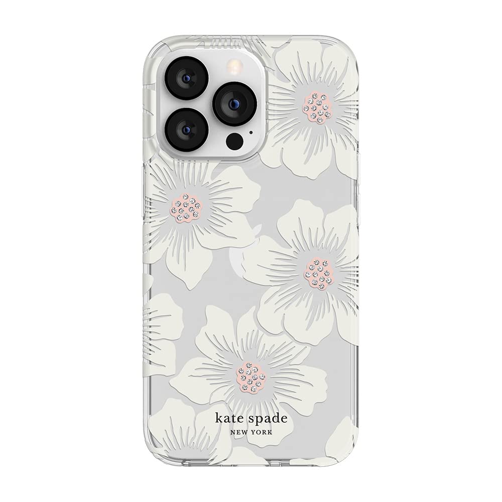 kate spade new york Protective Hardshell Case for iPhone 13 Pro - Hollyhock Floral Clear