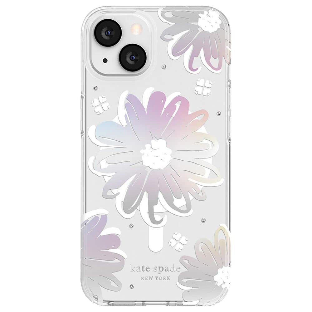 kate spade new york Protective Hardshell Case for MagSafe for iPhone 13 - Daisy Iridescent Foil