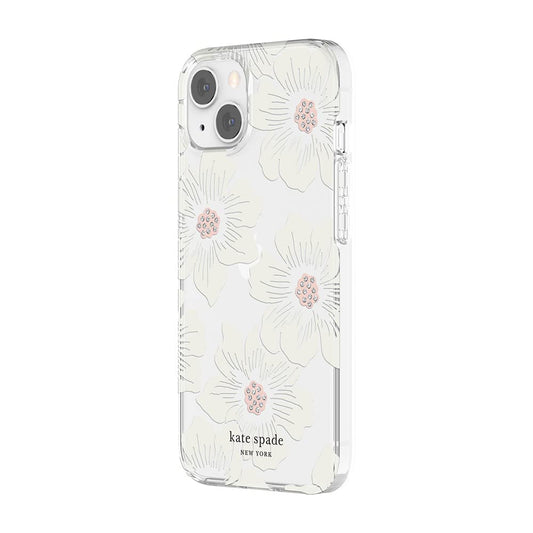 Kate Spade New York Protective Hardshell Case for iPhone 13 - Hollyhock Floral Clear