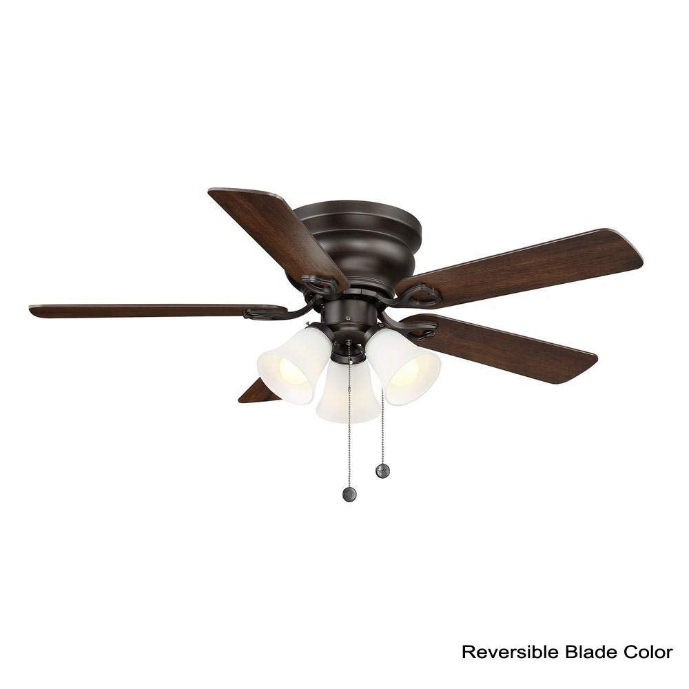 Birsppy Clarkston II 44 in. LED Indoor Oiled Rubbed Bronze Ceiling Fan with Light Kit