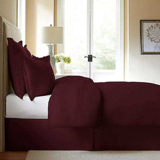 300-Thread-Count Cotton Twin Bed Skirt in Burgundy
