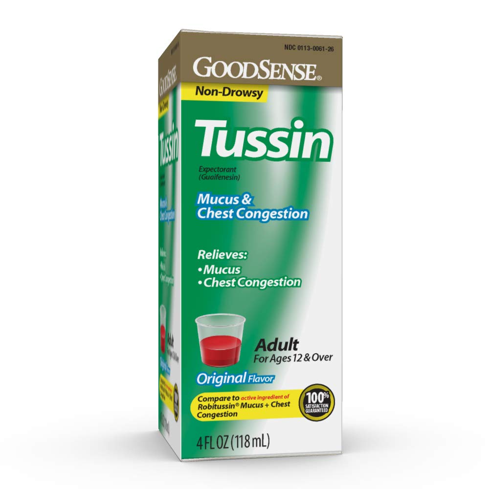 GoodSense Tussin Mucus & Chest Congestion, Guaifenesin, USP 200 mg Expectorant, 4 Ounces