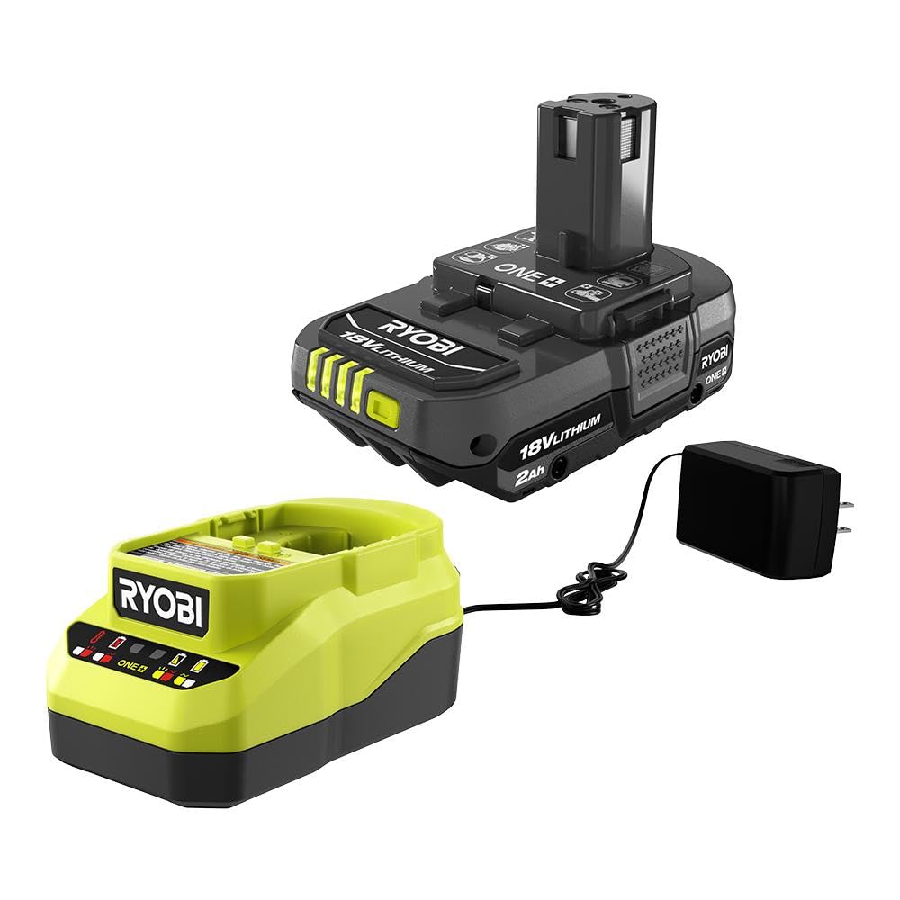 Ryobi One+ 18v Lithium Ion 2.0ah Battery and Charger Kit, Extreme Weather Performance Fast Charging Under 1 hour