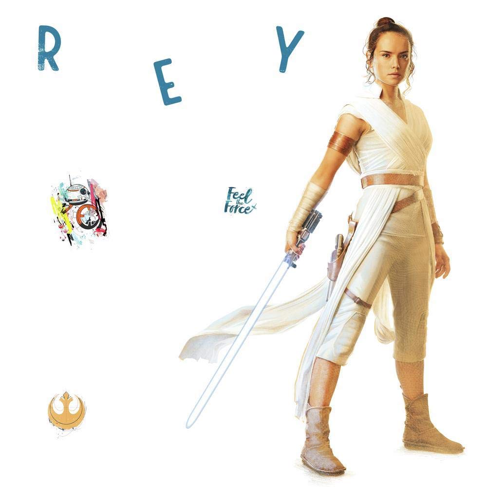Roommates RMK4088GM Star Wars Episode IX Rey Peel and Stick Wall Decals, 28.06" x 45.68 ", brown, white, blue