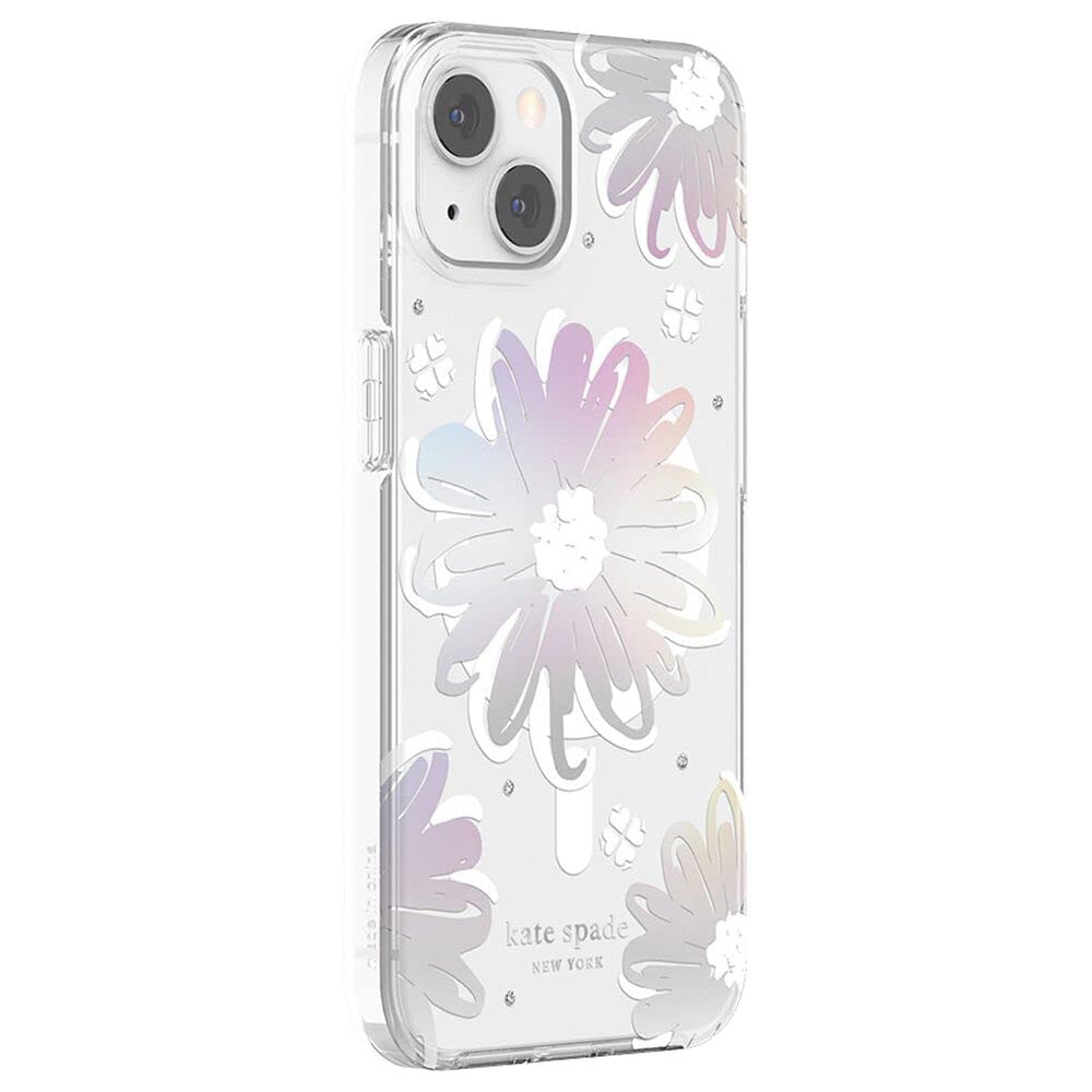 kate spade new york Protective Hardshell Case for MagSafe for iPhone 13 - Daisy Iridescent Foil