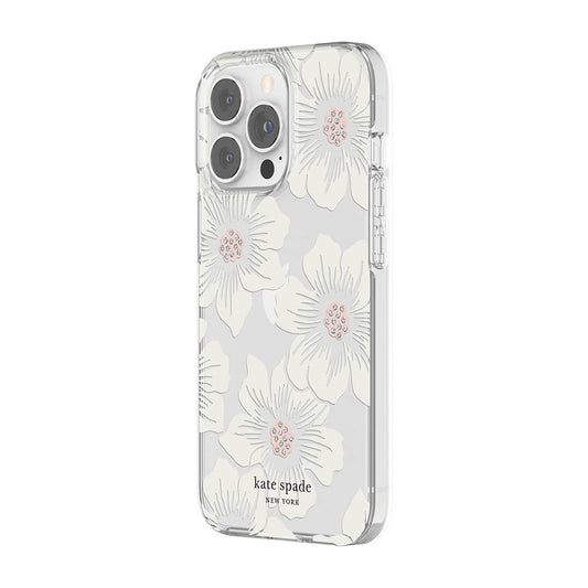 kate spade new york Protective Hardshell Case for iPhone 13 Pro - Hollyhock Floral Clear