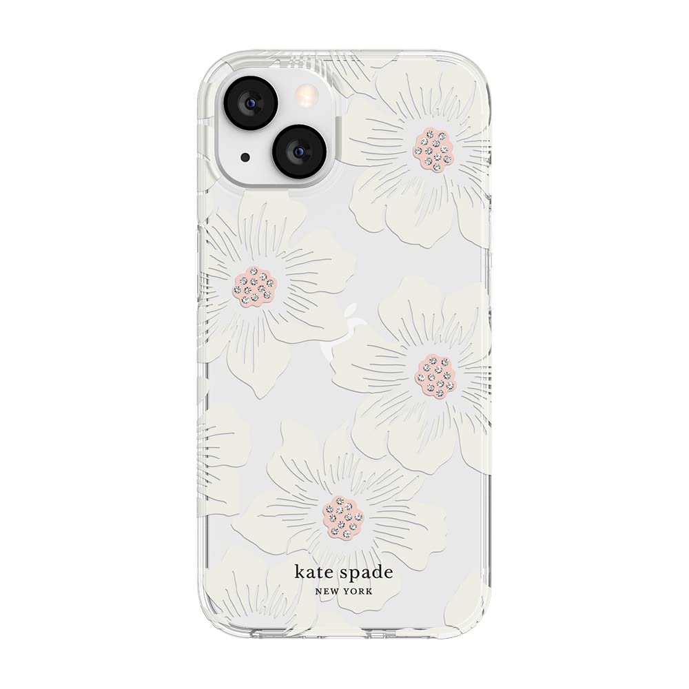 Kate Spade New York Protective Hardshell Case for iPhone 13 - Hollyhock Floral Clear