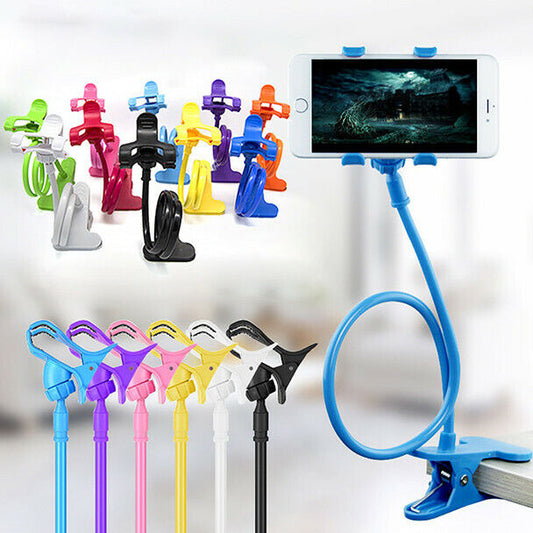 Cell Phone Holder, Flexible Long Arm Phone Stand,Universal Mobile Phone Stand, Lazy Bracket, 360 Adjustable Clamp Clip, Overhead Cell Phone Mount Stand for Bed, Desk, 4-7” Cellphone