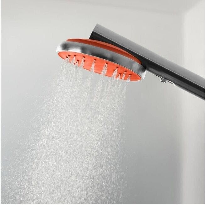 hai Smart Shower Head, Bluetooth Handheld Water Saving Showerhead with Adjustable High Pressure to Spa-Like Mist, Stainless Steel, Easy Installation, Customizable LED Lights, Persimmon, 1.8 GPM