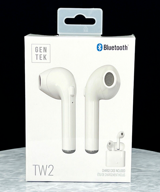 Gentek Tw2 Wireless Headset W/portable Charging Case White. "sealed" "new"