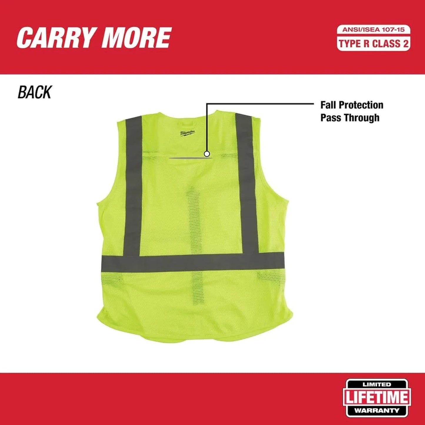 Milwaukee Polyester Safety Vest High Visibility Reflective Yellow L/XL