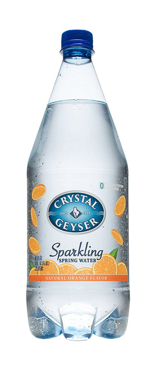 Crystal Geyser Sparkling Spring Water, Orange, 42.3 Fluid Ounce