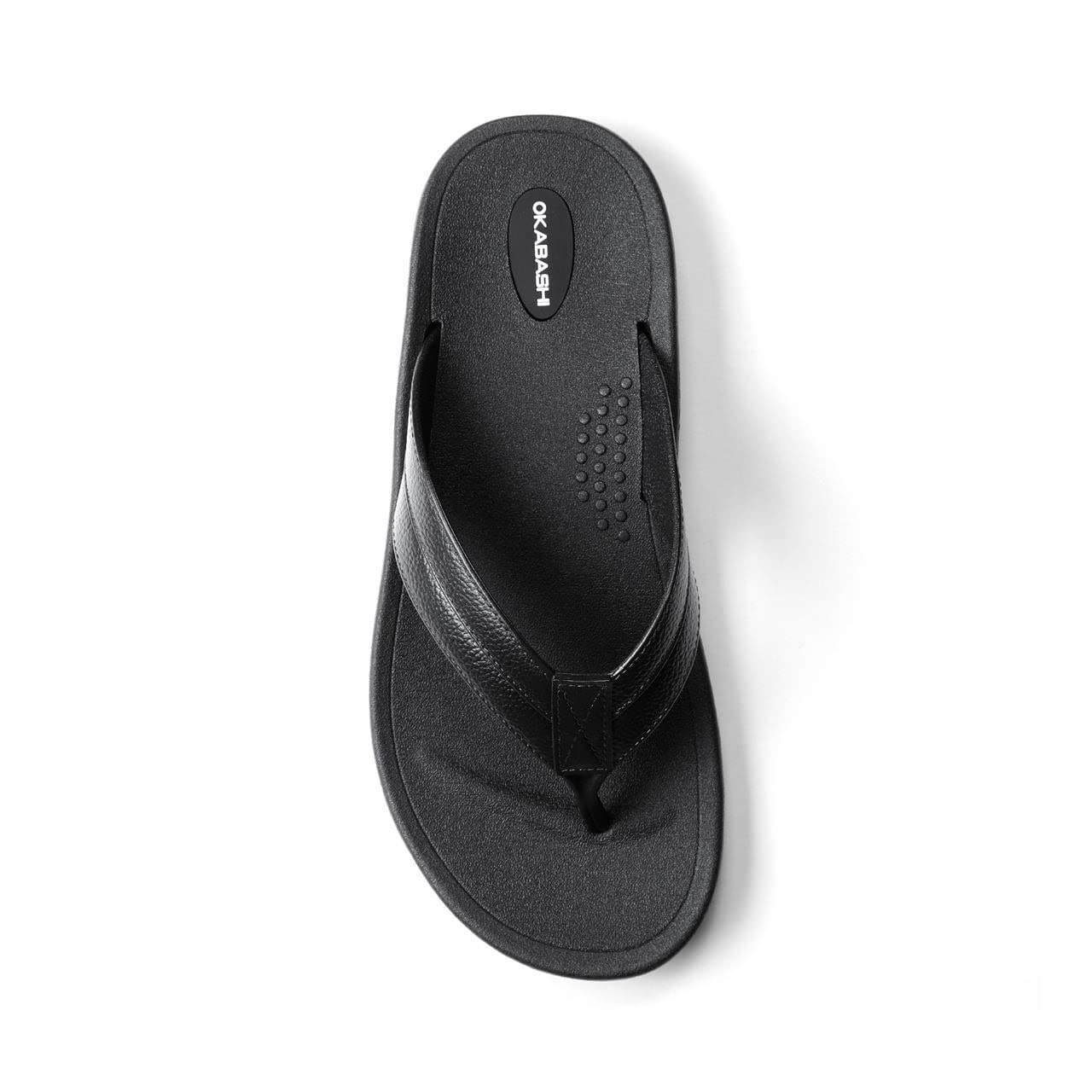 OKABASHI Men's Voyager Flip Flop (Black, 10) | Sculpted Footbed w/Nonslip Grip | Slip Resistant & Waterproof | Sustainably Made in the USA