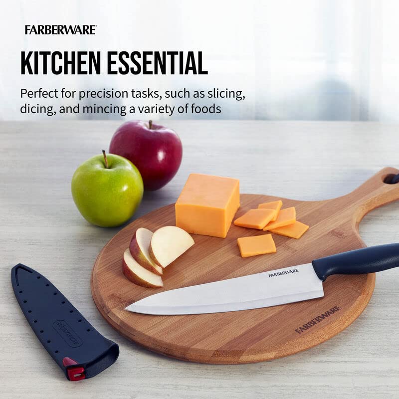 Farberware EdgeKeeper Chef's Knife, 8-inch, Black