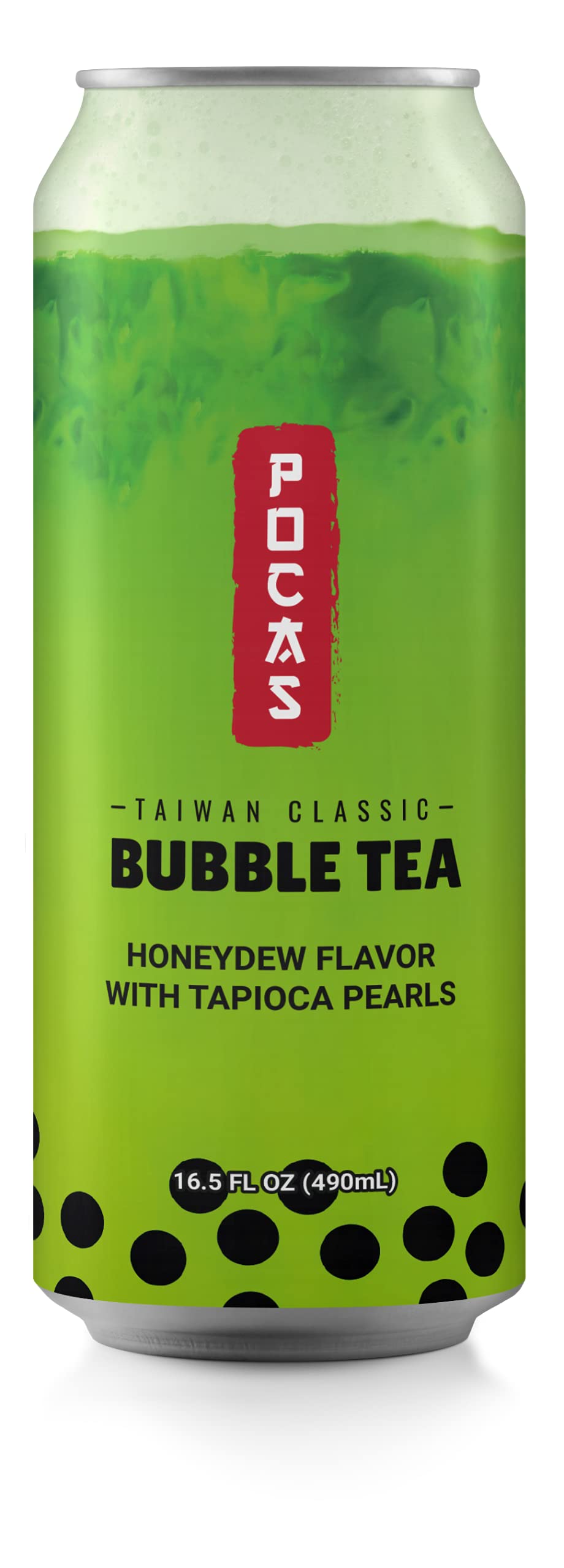 Pocas Bubble Tea with Tapioca Pearls, Honeydew Refreshing Milk Tea with Boba Pearls