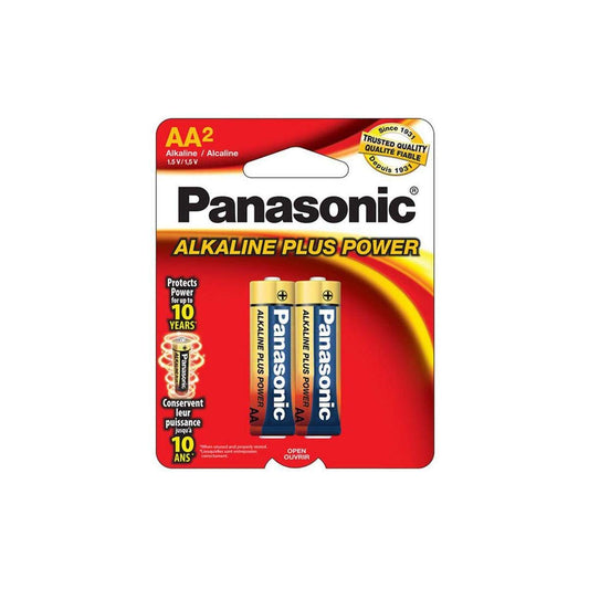 Panasonic AA Alkaline Plus Battery Retail Pack - 2 Pack