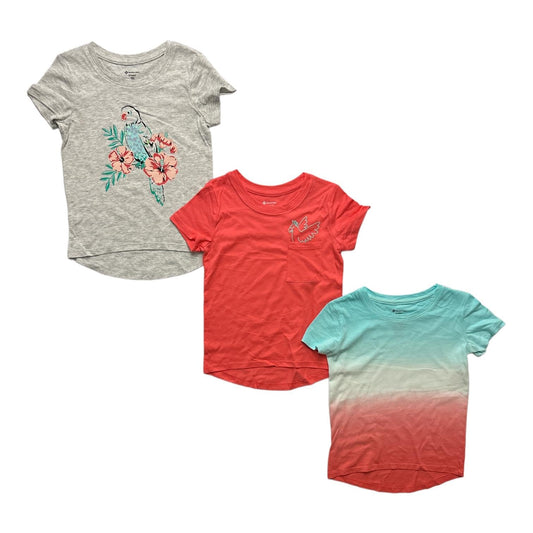 Member's Mark Tag Free 3-Pack Girls My Favorite Active Tees T-Shirt Gray Parrot 10/12